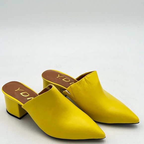 YDN Shoes - YDN Women's Pointed Closed Toe High Heels Mules Slip on Pumps Slide Block Dress
